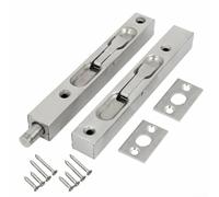 Cerradura de puerta de acero inoxidable de 6 pulgadas, 2 piezas con tornillos, protector de pestillo de palanca para puertas dobles y retención de resorte de alta tensión