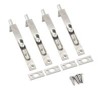 Cerradura de puerta de acero inoxidable de 6 pulgadas, perno deslizante oculto plateado con tornillos (4 piezas)