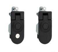 Cerradura de puerta de aleación de zinc, negro mate para pestillo montado en la superficie para caja de herramientas de coche, buzón, cajón, archivador, se adapta a paneles de 1 a 5 mm de grosor