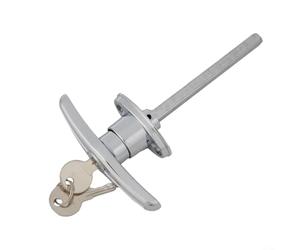 Cerradura de puerta de aleación de zinc plateado con llaves para caravana, garaje, cobertizo, caravana, remolque, mecanismo de seguridad resistente