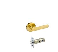 Cerradura de puerta de baño con bola, cerradura redonda, cerradura de puerta sin llave(Brushed gold 60)