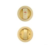 Cerradura de puerta de baño con diseño de gancho único e indicador codificado por colores para una rápida visibilidad del estado de la cerradura (dorado)