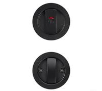 Cerradura de puerta de baño con diseño de gancho único e indicador codificado por colores para una rápida visibilidad del estado de la cerradura (negro)