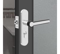 Cerradura de puerta de baño con orientación manual ajustable en acero inoxidable, función de seguridad fiable con llave (45 mm)