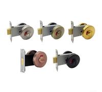 Cerradura de puerta de baño de acero inoxidable con pantalla transparente de estado ocupado y vacante para baños públicos y privados (bronce antiguo)