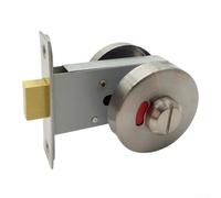 Cerradura de puerta de baño de acero inoxidable con visualización transparente de estado ocupado y vacante para baños públicos y privados (cobre rojo)