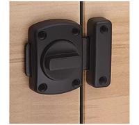 Cerradura de puerta de cerrojo giratorio negro, cerradura de baño zinc die con tornillo, pestillo para puertas interiores, cerraduras de puerta sin llave