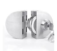 Cerradura de puerta de cristal, cerradura de puerta de vidrio de acero inoxidable pernos dobles sin perforación, accesorios de puerta de control deslizante diseñados en pernos de puerta curvados