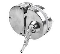 Cerradura de puerta de cristal de doble perno de acero inoxidable para puertas correderas de 8-12 mm con 3 llaves Bloqueo en ambos lados adecuado para oficina apartamento sin taladrar plata, doble