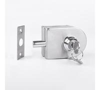 Cerradura de puerta de cristal, sin taladro, cerradura de seguridad antirrobo con llaves, sin taladro, perno de bloqueo de suelo para baño de oficina, abierto/cierre para puerta de 10 ~ 12 mm