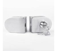 Cerradura de puerta de cristal, sin taladro, cerradura de seguridad antirrobo con llaves, sin taladro, perno de bloqueo de suelo para baño de oficina, abierto/cierre para puerta de 10 ~ 12 mm