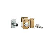 Cerradura de puerta de entrada de tránsito 2 - Botón + cilindro 45 mm A2P - Protectores de seguridad - 4 llaves de latón niquelado reversibles y tarjeta de propiedad - Made in France - Acabado epoxi