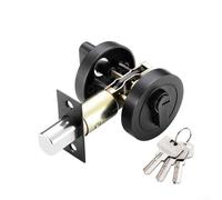 Cerradura de puerta de entrada frontal con llave para dormitorios, baños y espacios de oficina con materiales no corrosivos (negro)
