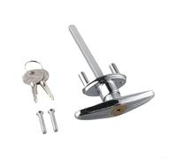 Cerradura de puerta de garaje en forma de T con mango de aleación de zinc, resistente a la intemperie y a la corrosión, para caravana, autocaravana, seguridad de puerta de remolque (cerradura + 2