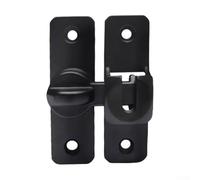 Cerradura de puerta de granero, 1 paquete de pestillo de puerta corrediza, diseño de estampado de aleación de aluminio, entrada moderna y segura para negocios de cocina (negro)