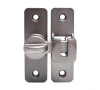 Cerradura de puerta de granero, cerradura de puerta corredera de aleación de aluminio de 90 a 180 grados, cerrojo para puerta de granero, cobertizo, gabinete de seguridad (gris)