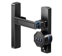 Cerradura de puerta de granero de combinación de 3 dígitos, reversible de 90/180 grados, cerradura de puerta de granero de aleación de zinc para el hogar y garajes, color negro