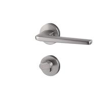 Cerradura de puerta de habitación de aleación de zinc negro, cerradura magnética de dormitorio interior, manija de puerta de madera silenciosa dividida(Nickel magnetic version)