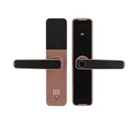 Cerradura de puerta de huellas dactilares, cerradura inteligente con asa, cerradura de puerta digital, cerradura antirrobo inteligente para casas, apartamentos, oro rosa