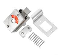 Cerradura de puerta de inodoro de aleación de aluminio con indicador verde vacío y rojo comprometido, perno de privacidad para cubículo de baño público, acabado plateado resistente a la corrosión para