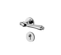 Cerradura de puerta de madera plateada brillante, luz de lujo dividida for dormitorio interior, traje nórdico, manija de puerta silenciosa magnética francesa simple(D silent 35-50mm)