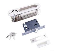Cerradura de puerta de patio con llaves, pestillo de seguridad de aleación de aluminio de alta resistencia para ventanas francesas, protección antirrobo, acero mate, 20 cm (negro mate)