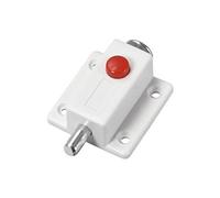 Cerradura de puerta de plástico sin llave deslizante de 2 pulgadas con botón interruptor blanco