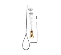 Cerradura de puerta de resorte con cable de acero ajustable para puerta de valla y puertas correderas de armario, rango de 2 a 6 pulgadas, kit de pestillo de metal plateado (1 juego)