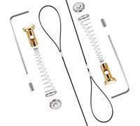 Cerradura de puerta de resorte con cable de acero ajustable, pestillo automático de puerta de 2 a 6 pulgadas para valla, herrajes de puerta corredera de trabajo, acabado plateado para seguridad de
