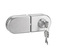 Cerradura de puerta de vidrio, cerradura de seguridad antirrobo de acero inoxidable de 10~12 mm con llaves para cerradura de puerta corredera sin marco