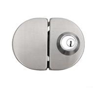 Cerradura de puerta de vidrio de acero inoxidable, cerradura central de doble apertura semicircular, pestillo de seguridad de oficina de tienda deslizante, montaje comercial