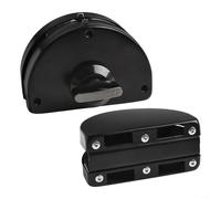 Cerradura de puerta de vidrio de acero inoxidable negro para puertas correderas de vidrio templado sin marco de 10 mm a 13 mm con perilla interior y llave exterior