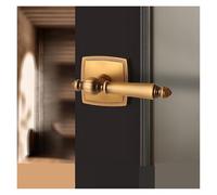 Cerradura de puerta de vidrio de lujo, minimalista, americana, dorada, tipo A, for dormitorio, baño francés extremadamente simple.(Brass,Silent lock body)