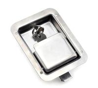 Cerradura de puerta doble de acero inoxidable integrada con panel de presión for interior y exterior, 1 unidad