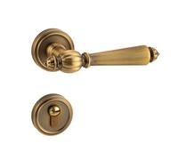 Cerradura de puerta dorada americana for dormitorio interior, cerradura de puerta dividida de madera, cerradura de manija silenciosa de lujo ligera(Brass,Silent model)