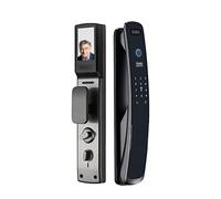 Cerradura de puerta electrónica 3D Reconocimiento facial Tuya APP Cerradura de puerta inteligente biométrica con huella digital con cámara Mirilla Cerradura de puerta inteligente, Cerradura de puerta