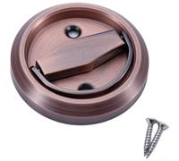 Cerradura de puerta empotrada con cerradura de bola en acero inoxidable 304, estilo oculto para puertas interiores modernas y de seguridad (pestaña roja antigua)