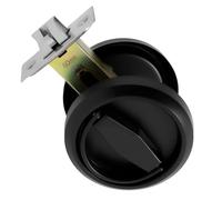 Cerradura de puerta empotrada de acero inoxidable 304 con manija oculta sin llave for baño y dormitorio(Black)