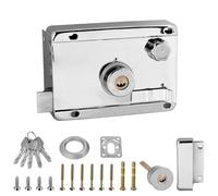 Cerradura de puerta externa, pestillo de noche, cerradura de puerta corrediza, alta seguridad para tu hogar o lugar de trabajo con 5 llaves (abierta a la izquierda)