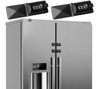 Cerradura de puerta francesa para nevera, a prueba de niños, código de contraseña sin llave, seguridad para bebés, cerraduras de doble puerta para refrigerador/congelador para niños, cerradura