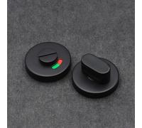 Cerradura de puerta indicadora de baño, perilla de manija de acero inoxidable, tirador de gabinete, cerradura de partición de inodoro público para seguridad de área desocupada (negro)