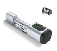 Cerradura de puerta inteligente 5 en 1 con código de número, aplicación de llave RFID, abridor de puerta electrónico, cerradura de puerta delantera, cilindro de bloqueo ajustable de 60-90 mm