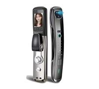 Cerradura de puerta inteligente automática con reconocimiento facial 3D de huella dactilar, tarjeta de contraseña, desbloqueo de llave, puerta electrónica (color: D, tamaño: 24 x 240 mm) (D 30 x 388