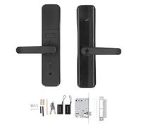 Cerradura de Puerta Inteligente Bluetooth, Sin Llave, Huella Digital, Contraseña, Múltiples Métodos de Desbloqueo, Negro - Alta Seguridad, Fácil Instalación, Compatible