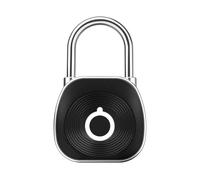 Cerradura de puerta inteligente, Candado biométrico de huella digital resistente al agua, cerradura sin llave recargable por USB for almacenamiento de equipaje en gabinete(Nero)