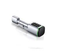 cerradura de puerta inteligente, Cerradura de embutir inteligente IP65 con biometría de huellas dactilares y control de seguridad for puertas de oficina.(Silver)