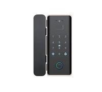 Cerradura de puerta inteligente, Cerradura de puerta de cristal con reconocimiento facial 3D, instalación gratuita con orificio, cerradura con contraseña y huella dactilar