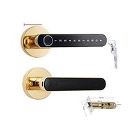 Cerradura de puerta inteligente, cerradura de puerta de huella dactilar, código de cerradura de puerta huella dactilar cerradura de puerta sin llave con manija para el hogar hotel oficina apartamento