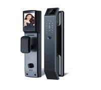 cerradura de puerta inteligente, Cerradura de puerta inteligente 3D con cámara de seguridad, huella dactilar, contraseña, biometría, llave electrónica, desbloqueo