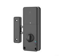 Cerradura de puerta inteligente, cerradura invisible de madera con control de aplicación para Tuya y desbloqueo de tarjeta para el hogar, hotel, oficina (negro)